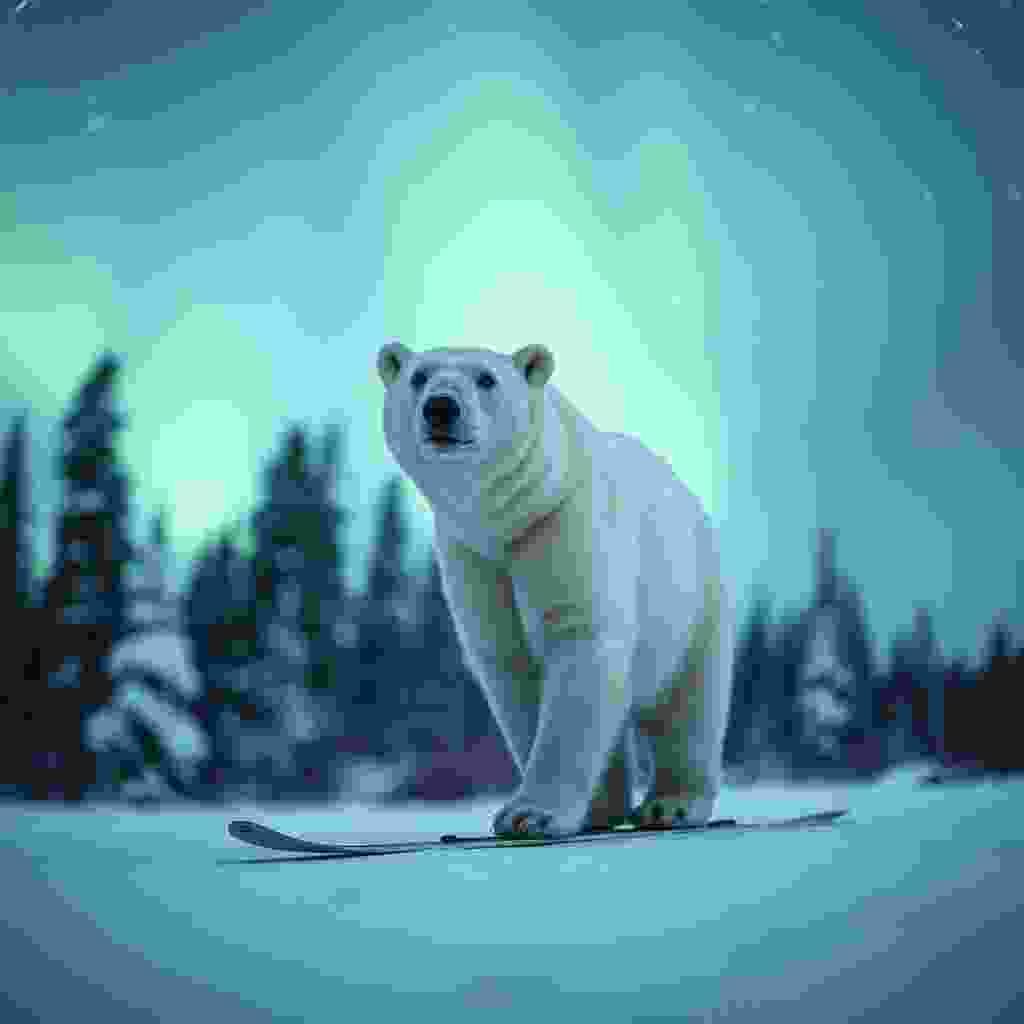 low resolution image of a white bear
